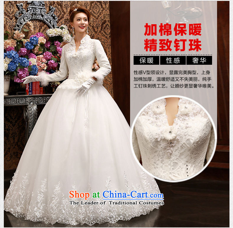 Wedding dress 2015 new winter wedding thick winter clothing bride to align the long-sleeved warm autumn and winter, Wedding White M pictures, prices, brand platters! The elections are supplied in the national character of distribution, so action, buy now enjoy more preferential! As soon as possible.