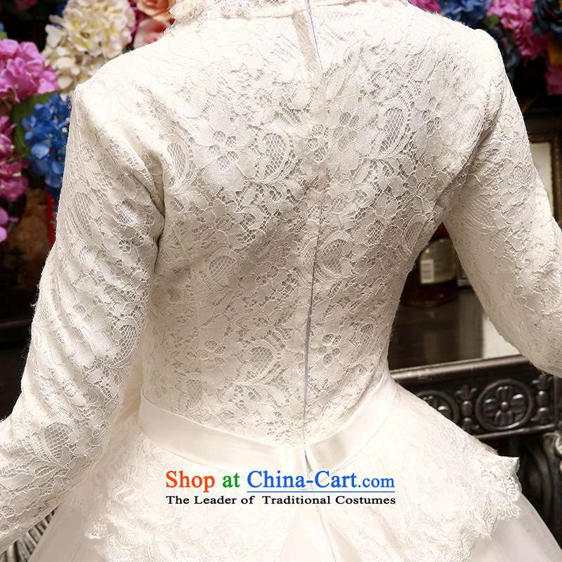 Wedding dress 2015 new winter wedding thick winter clothing bride to align the long-sleeved warm autumn and winter, Wedding White M Yue the married arts , , , shopping on the Internet