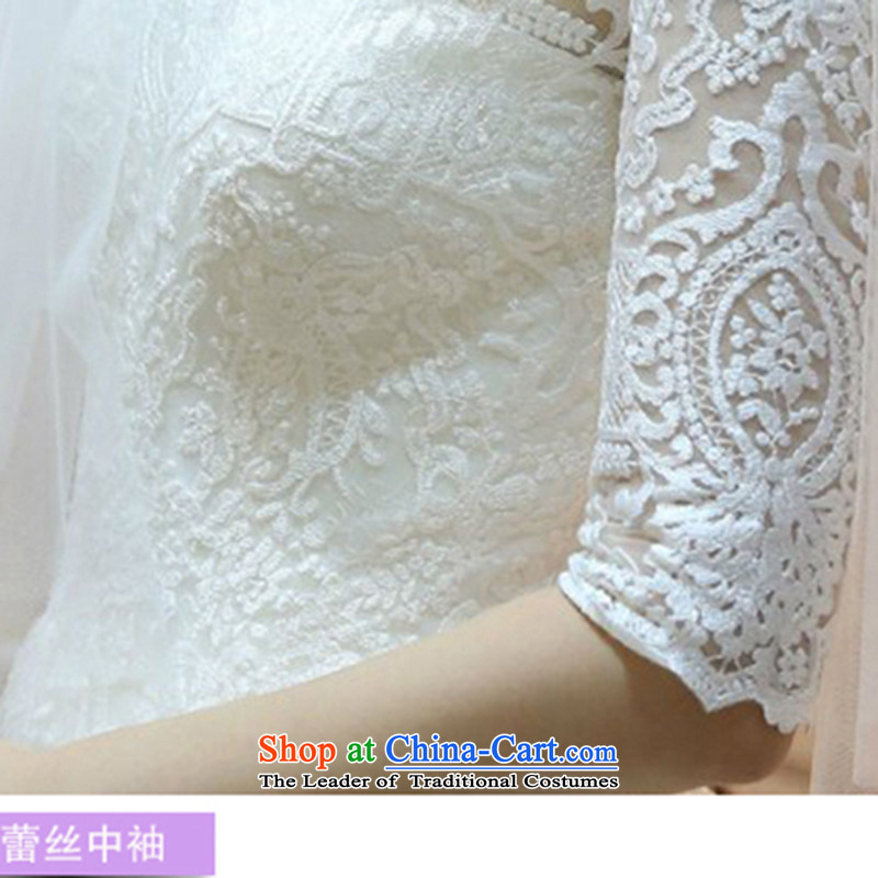 Maximum tail wedding dresses married women 2015 wedding lace palace high-end wedding word shoulder lace long-sleeved winter new graphics thin tail Sau San, 1.5 M L code, the , , , shopping on the Internet