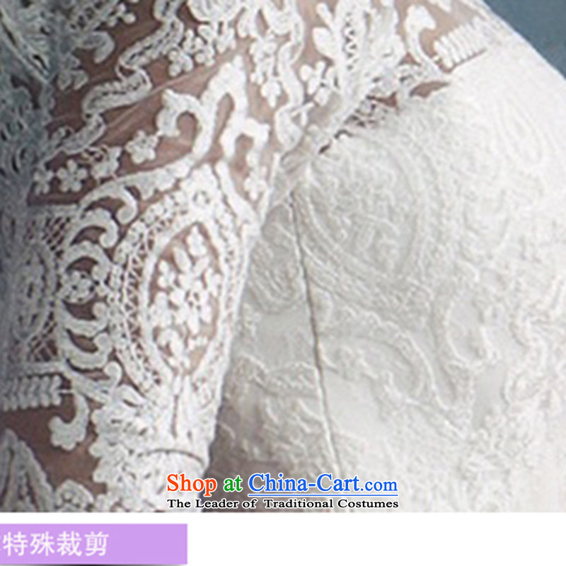Maximum tail wedding dresses married women 2015 wedding lace palace high-end wedding word shoulder lace long-sleeved winter new graphics thin tail Sau San, 1.5 M L code, the , , , shopping on the Internet