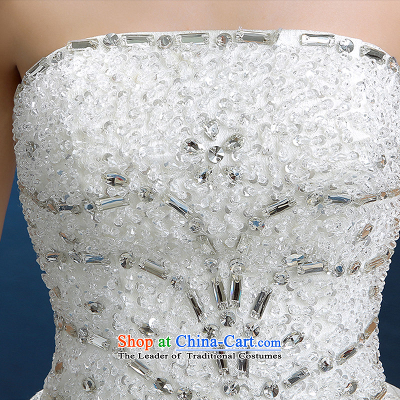 Wedding dress 2015 autumn and winter new Korean style of diamond ornaments with chest code graphics thin marriages to align the strap wedding is embroidered bride M white , , , shopping on the Internet