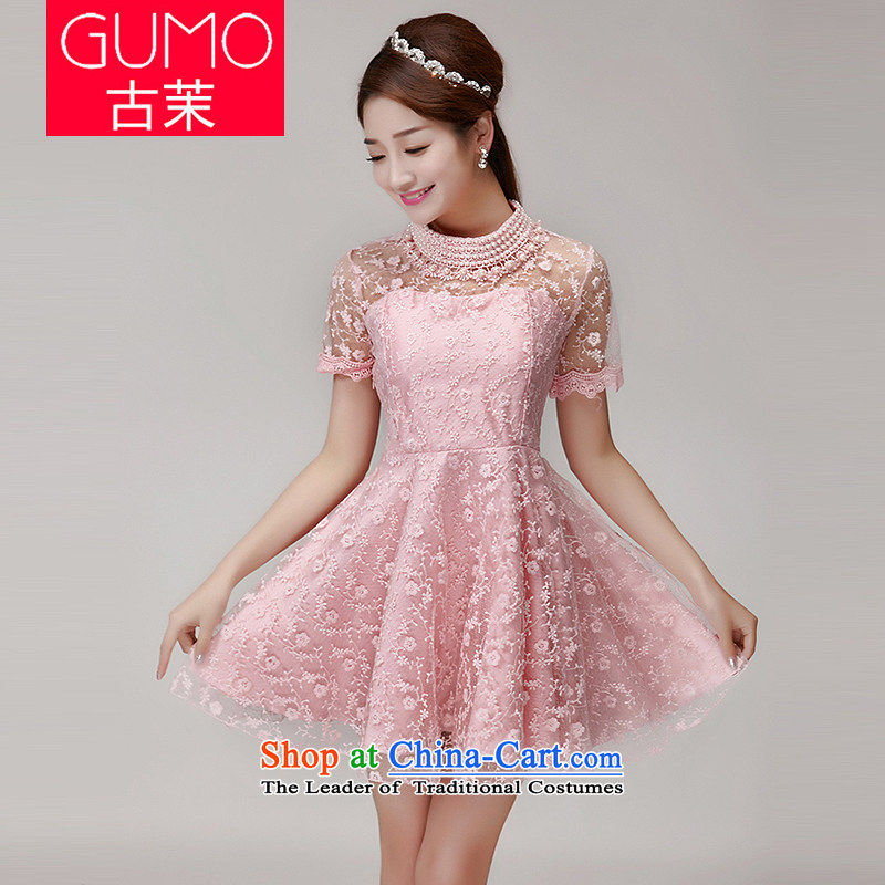Ancient energy bridesmaid dresses 2015 autumn and winter skirt nail Pearl Pearl Lace Embroidery collar engraving small incense wind bon bon dresses and sisters bows dress apricot , L, ancient energy (GUMO) , , , shopping on the Internet