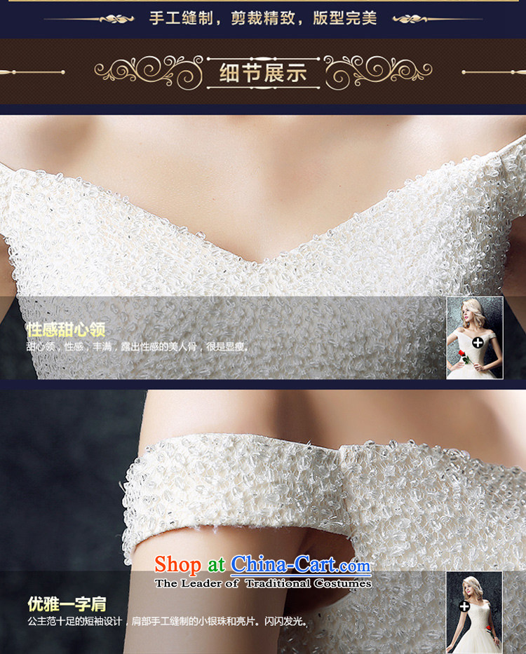 Wedding dress 2015 new Korean brides large graphics to align the thin shoulders the word wedding shoulder tail of autumn and winter champagne color S picture, prices, brand platters! The elections are supplied in the national character of distribution, so action, buy now enjoy more preferential! As soon as possible.