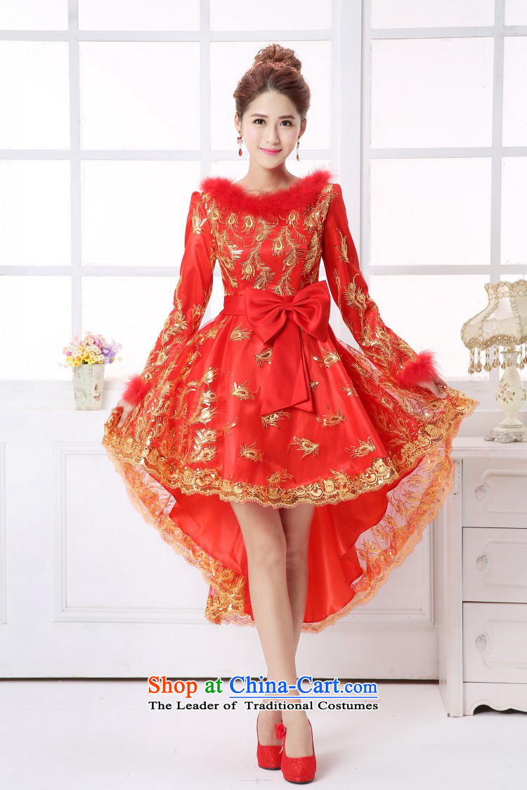 2015 Autumn and winter new bride's chief of bows cuff bride Dress Short of pregnant women wedding dress evening dresses XL Photo, prices, brand platters! The elections are supplied in the national character of distribution, so action, buy now enjoy more preferential! As soon as possible.
