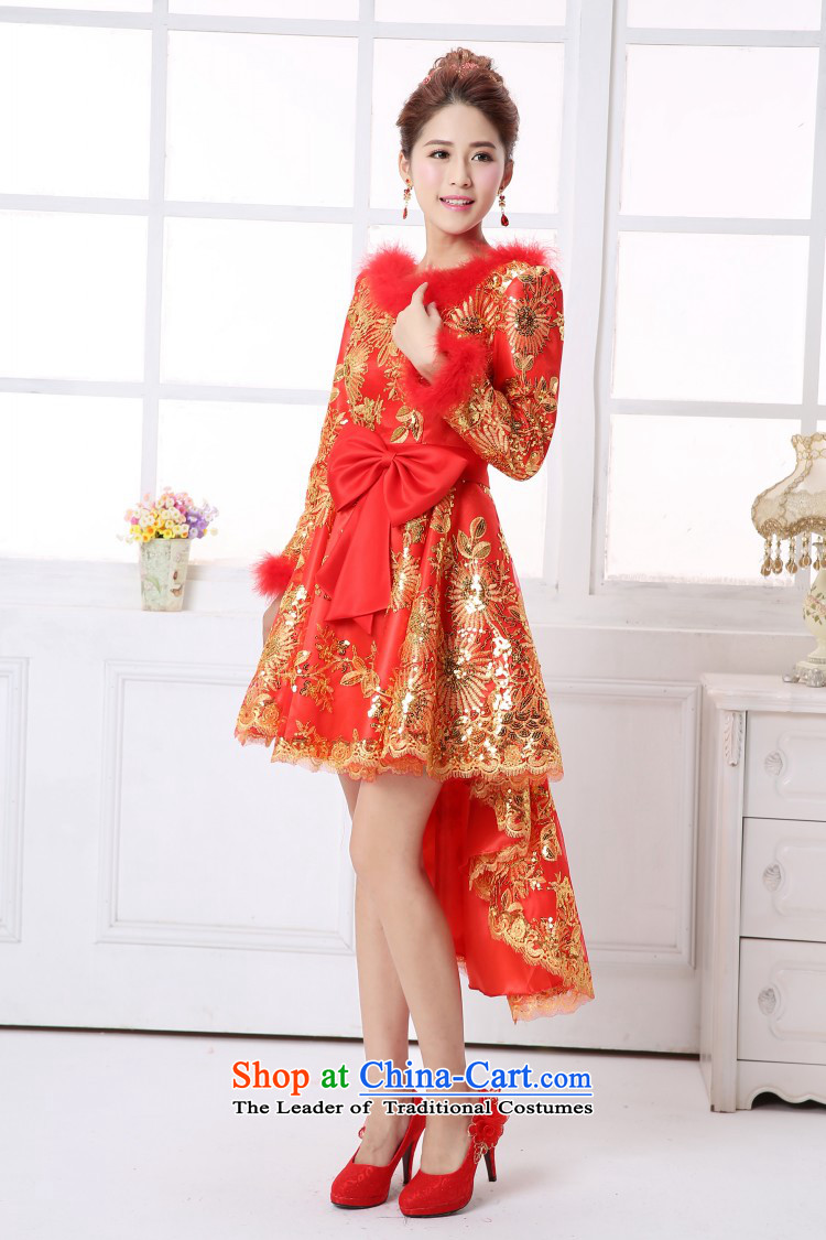 2015 new bride bows services wedding red wedding dress folder word cotton shoulder female autumn and winter evening dresses need to do not XXL support returning picture, prices, brand platters! The elections are supplied in the national character of distribution, so action, buy now enjoy more preferential! As soon as possible.
