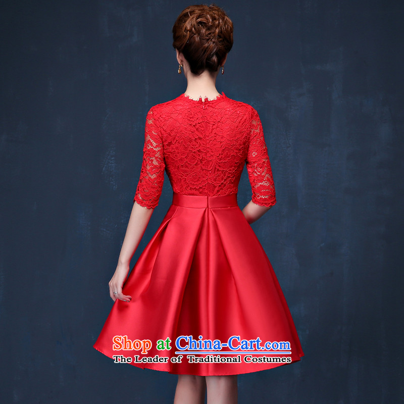 7 7 color tone 2015 new bridesmaid bridal dresses marriage Chinese bows service stylish cheongsam dress winter L063 red tailored (does not allow) 7 7 Color Tone , , , shopping on the Internet