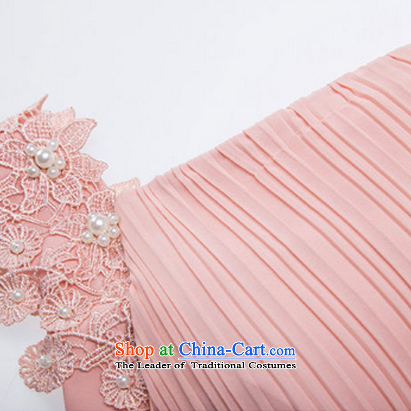 Stephen, 2015 New Sweet temperament OL banquet bridesmaid dress marriage Beveled Shoulder long skirt dresses female pink M Natal Fen (TAERFON) , , , shopping on the Internet
