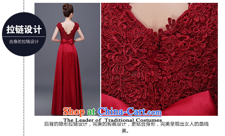 Banquet dinner dress long winter 2015 new wedding video thin red double-Sau San shoulder marriages bows services fall inside the girl dark red L picture, prices, brand platters! The elections are supplied in the national character of distribution, so action, buy now enjoy more preferential! As soon as possible.