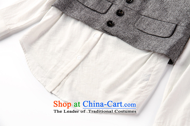 Also, the Fall 2015 new women's stylish lace lapel long-sleeved shirt + sleeveless shorts, a three-piece set with gray XL Photo, prices, brand platters! The elections are supplied in the national character of distribution, so action, buy now enjoy more preferential! As soon as possible.