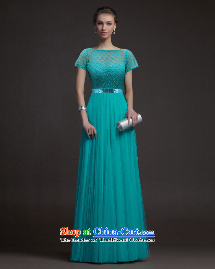 The United States, Europe and the 2015 short-sleeved Connie lace stitching engraving banquet dress dresses evening dress 5SJQ lake blue S picture, prices, brand platters! The elections are supplied in the national character of distribution, so action, buy now enjoy more preferential! As soon as possible.