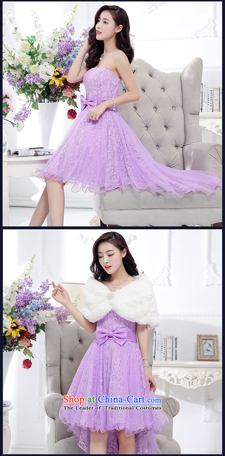 2015 Autumn and Winter, stylish Sau San Foutune Bow Ties With chest lace dresses Bridal Services evening dresses temperament gentlewoman long skirt as Princess skirt sweet bridesmaid services purple XL Photo, prices, brand platters! The elections are supplied in the national character of distribution, so action, buy now enjoy more preferential! As soon as possible.