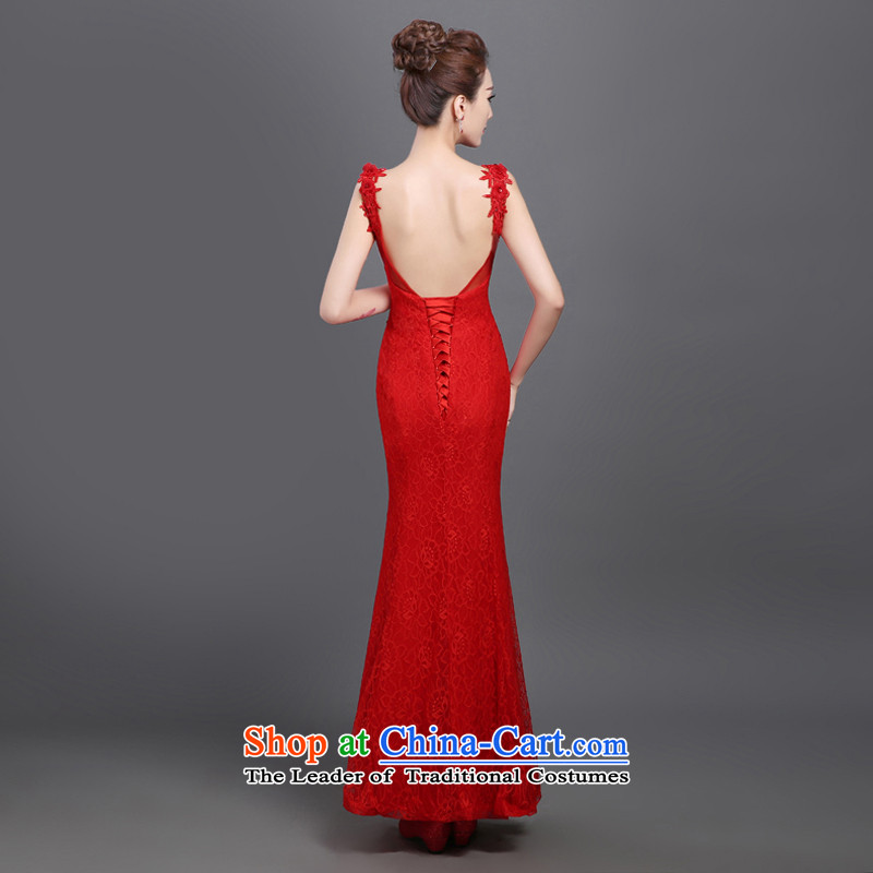 2015 Autumn and winter new red wedding dress long Sau San hostess evening dress bridal services according to xxl, drink red shirt varies with the , , , shopping on the Internet