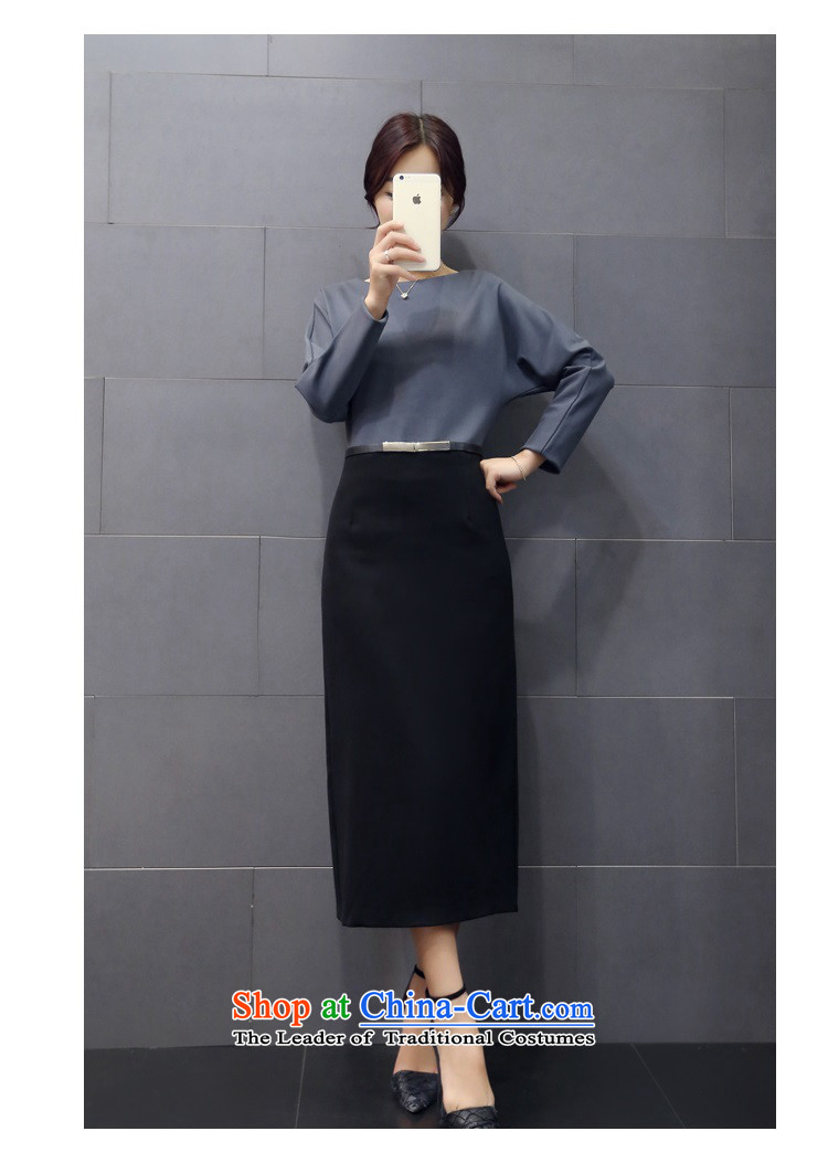 The 2015 autumn and winter Ms. new Korean Top Loin step pure colors skirt Sau San round-neck collar long skirt waistband with Europe and the trendy commuter 2 gray XL Photo, prices, brand platters! The elections are supplied in the national character of distribution, so action, buy now enjoy more preferential! As soon as possible.