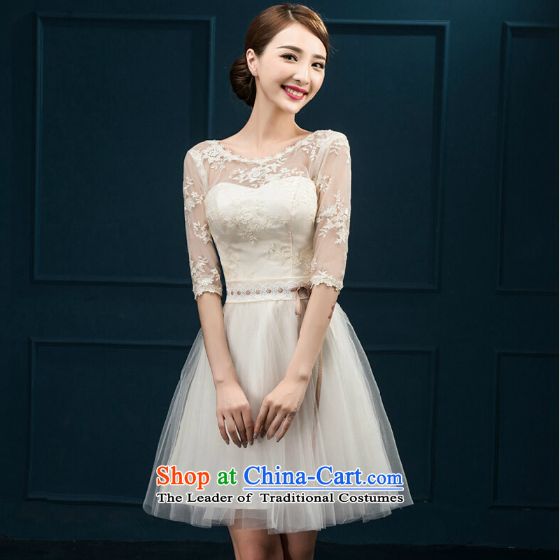 Pure Love bamboo yarn bridesmaid Wedding Dress Short of mission bridesmaid service banquet skirt the new 2015 champagne color in the elegant dresses Cuff 607 champagne color tailored please contact customer service, pure love bamboo yarn , , , shopping on the Internet