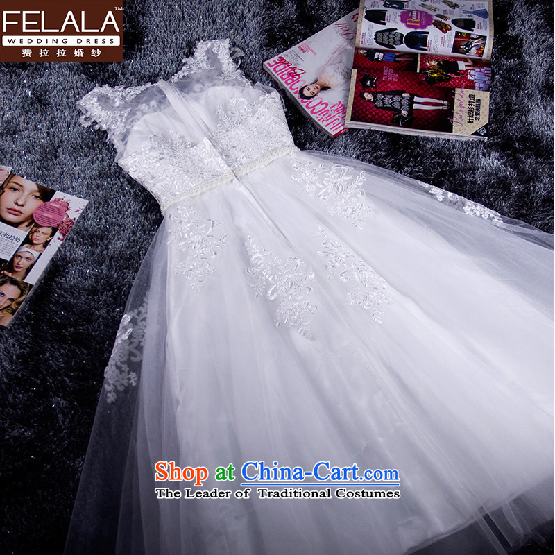 Ferrara Korean style white lace in long gown 2015 new annual bridesmaid small dress dinner with skirt winter M Ferrara wedding (FELALA) , , , shopping on the Internet