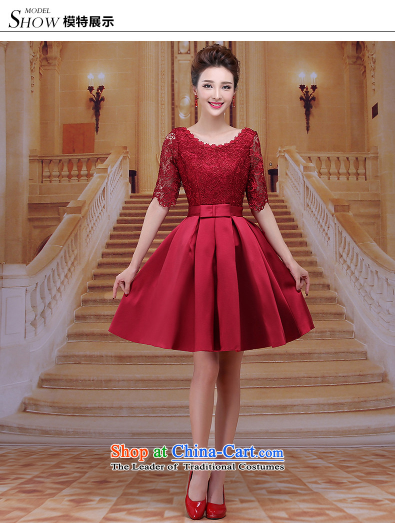 Tim red makeup bridesmaids Annual Dinner of the marriages bows short skirts winter wedding dresses 2015 new sexy short skirts bridal dresses evening dresses LF39 dark red L picture, prices, brand platters! The elections are supplied in the national character of distribution, so action, buy now enjoy more preferential! As soon as possible.