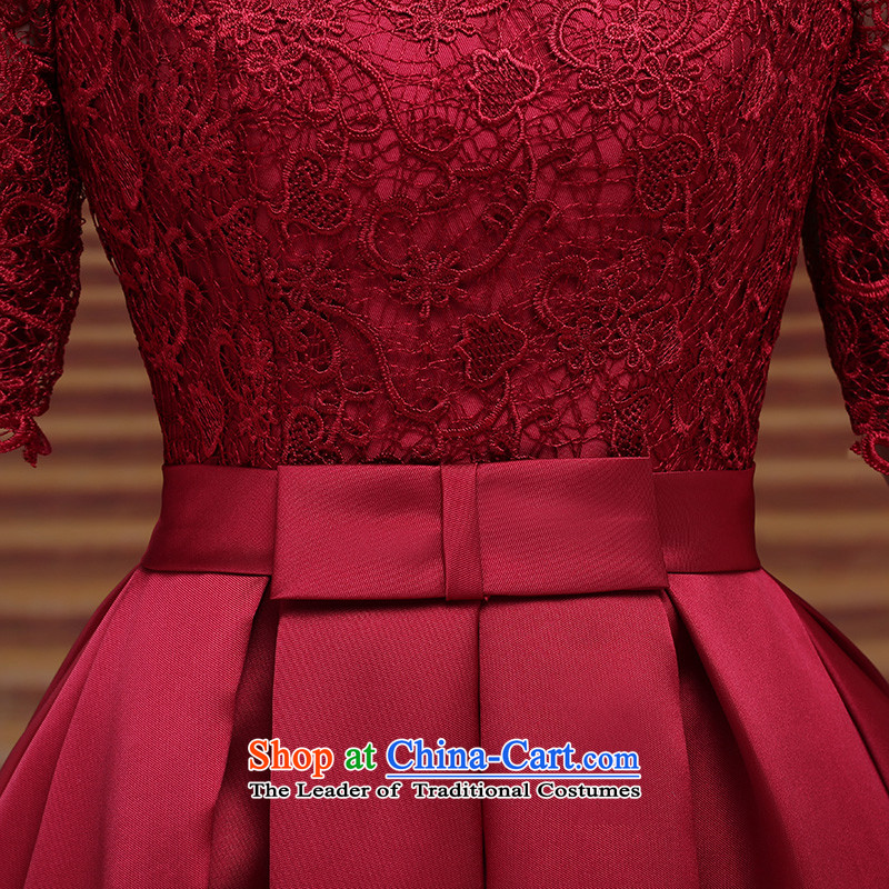 Tim red makeup bridesmaids Annual Dinner of the marriages bows short skirts winter wedding dresses 2015 new sexy short skirts bridal dresses evening dresses LF39 deep red , L, Tim hates makeup and shopping on the Internet has been pressed.