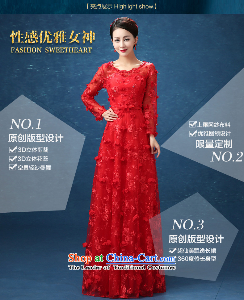 2015 new evening dresses long serving long-sleeved bows service banquet larger offer packages 