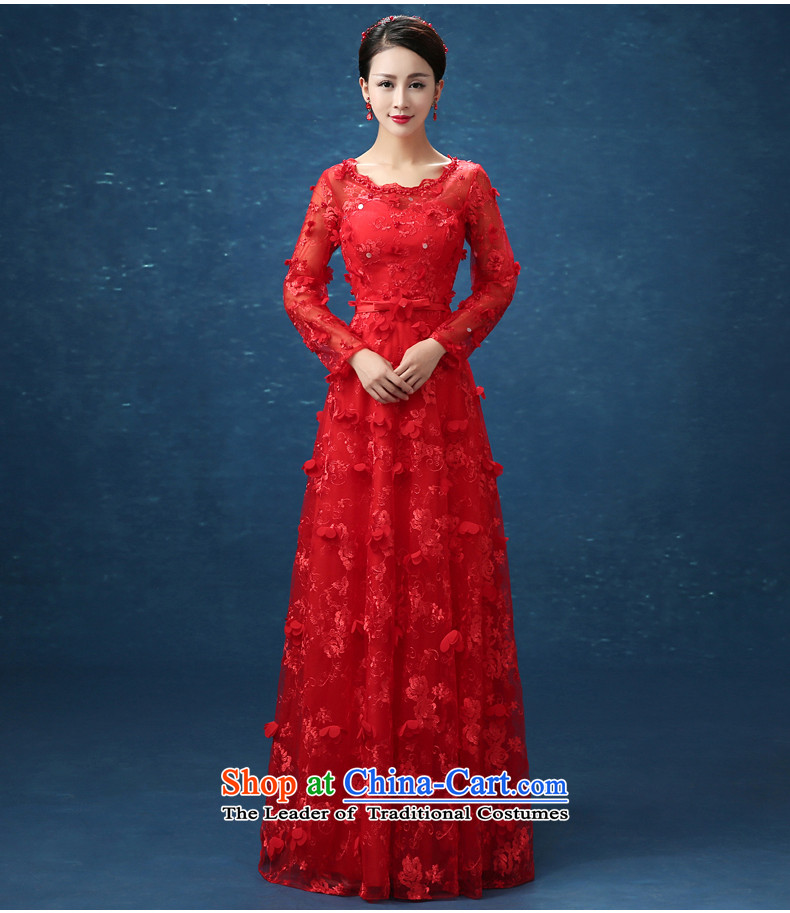2015 new evening dresses long serving long-sleeved bows service banquet larger offer packages 