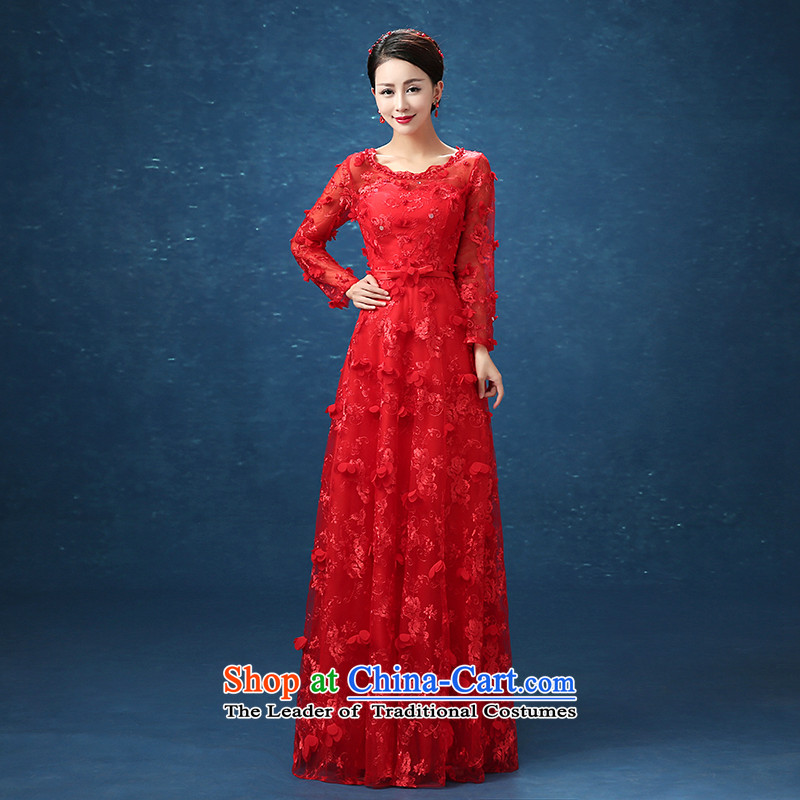 2015 new evening dresses long serving long-sleeved bows service banquet larger offer packages   e-mail according to the Netherlands in red xl, Adapter , , , shopping on the Internet