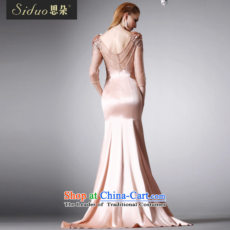 The moderator evening dress autumn and winter New Sau San video thin dress sexy package and skirt dress 80440 crowsfoot rose gold , L, Cisco (siduo) , , , shopping on the Internet