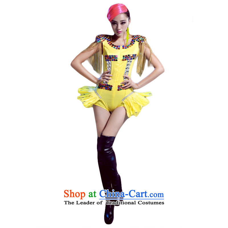 The 2015 New Night Club Bar Western female singer stage costumes ds will new dj dance wearing colored drill chain-yi and sexy dance services black steel pipe XL, speech and dance , , , shopping on the Internet