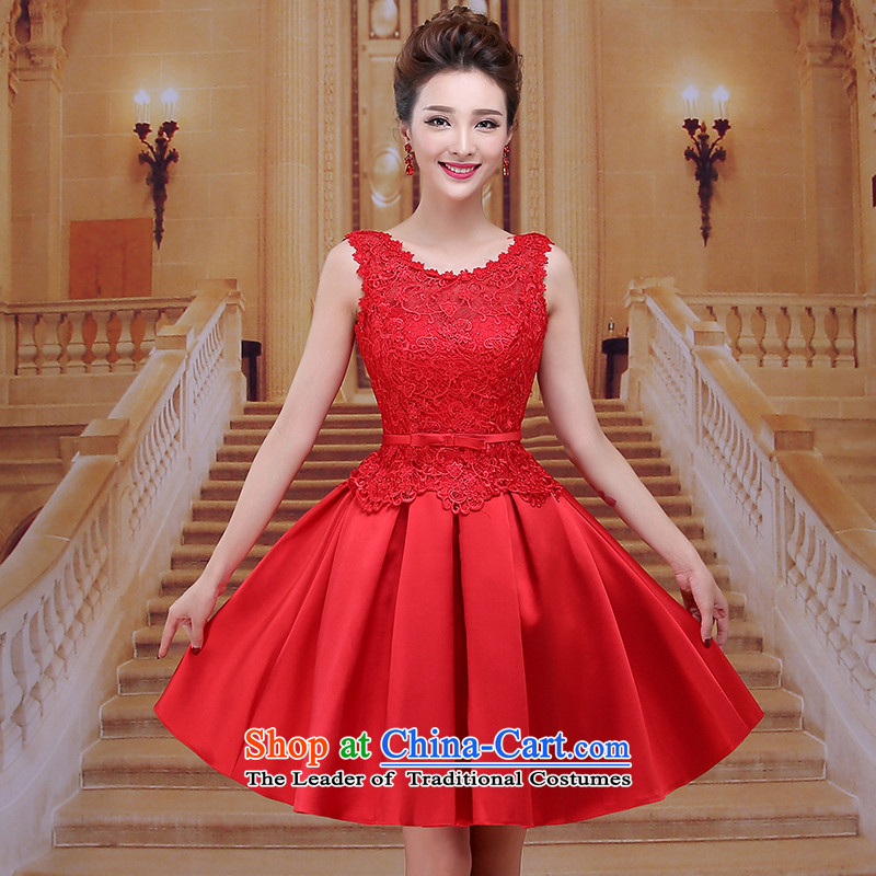 Tim red makeup bridesmaids Annual Dinner of the marriages bows short skirt wedding dress 2015 winter new sexy short skirts bride dress evening dresses LF038 RED XL, Tim hates makeup and shopping on the Internet has been pressed.