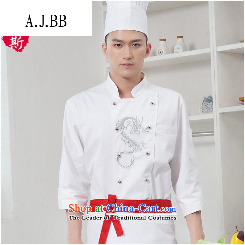 Secretary for long-sleeved *2015 clothing to fall and winter male Hotel food & beverage hotel chefs workwear chef-black (T-shirt vocational + apron) XXL,A.J.BB,,, shopping on the Internet