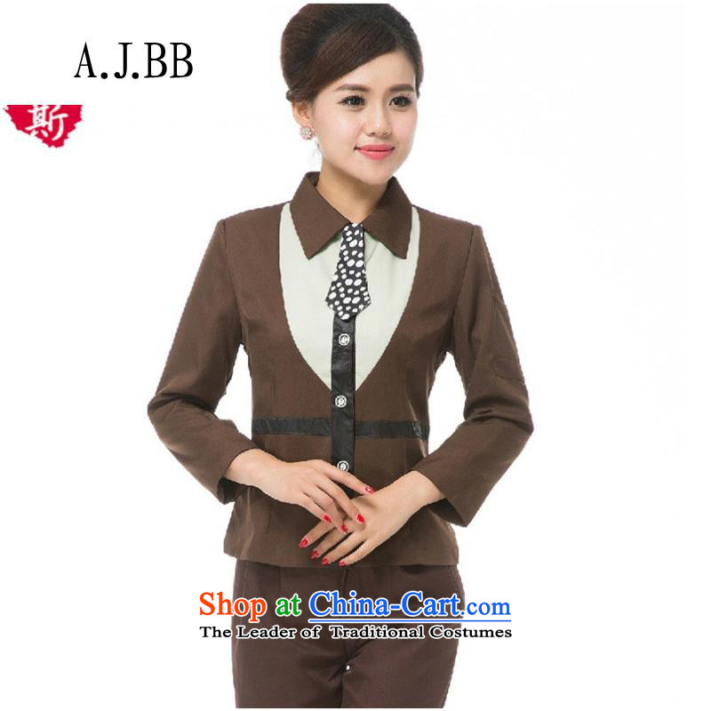 Secretary for Economic Services _ keep clean clothing store long-sleeved clothing room attendant female autumn and winter load clean install PA hotel Brown _T-shirt_ XL