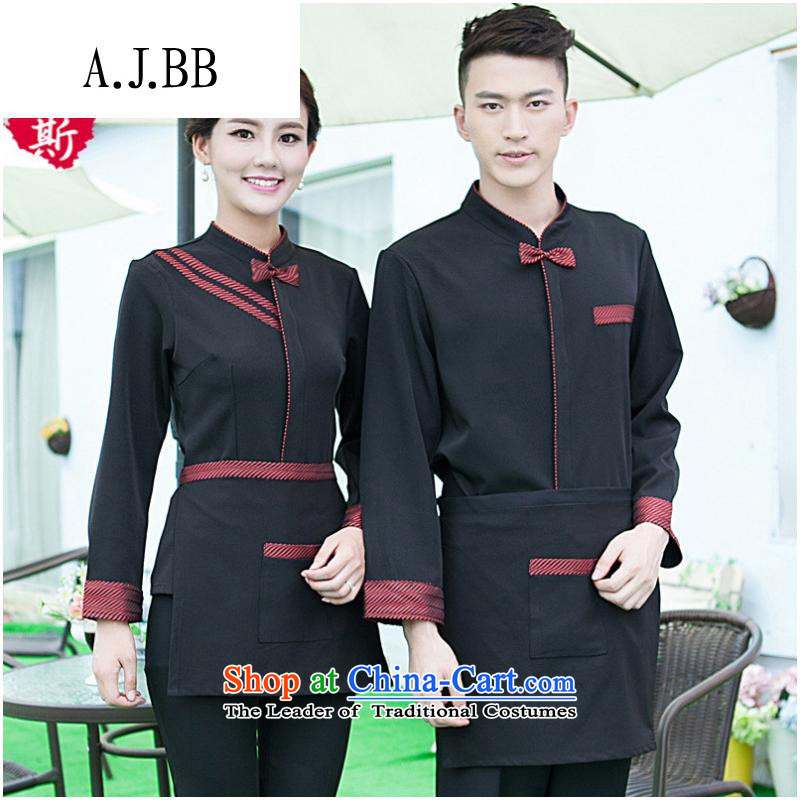 The Secretary for Health related shops * hotel cafe autumn and winter clothing with long-sleeved men hotel restaurant with Hot Pot Restaurant in Ladies black T-shirt (red + apron) M,A.J.BB,,, shopping on the Internet
