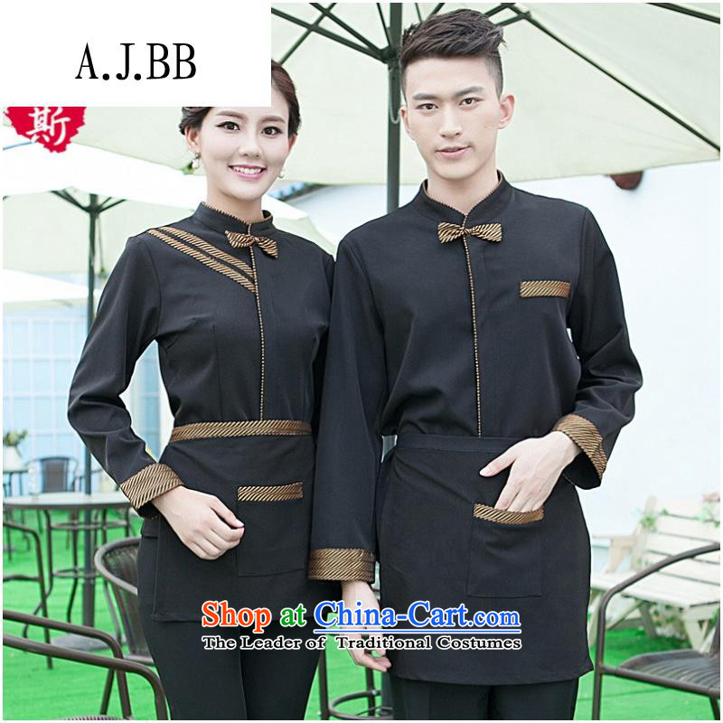 The Secretary for Health related shops * hotel cafe autumn and winter clothing with long-sleeved men hotel restaurant with Hot Pot Restaurant in Ladies black T-shirt (red + apron) M,A.J.BB,,, shopping on the Internet