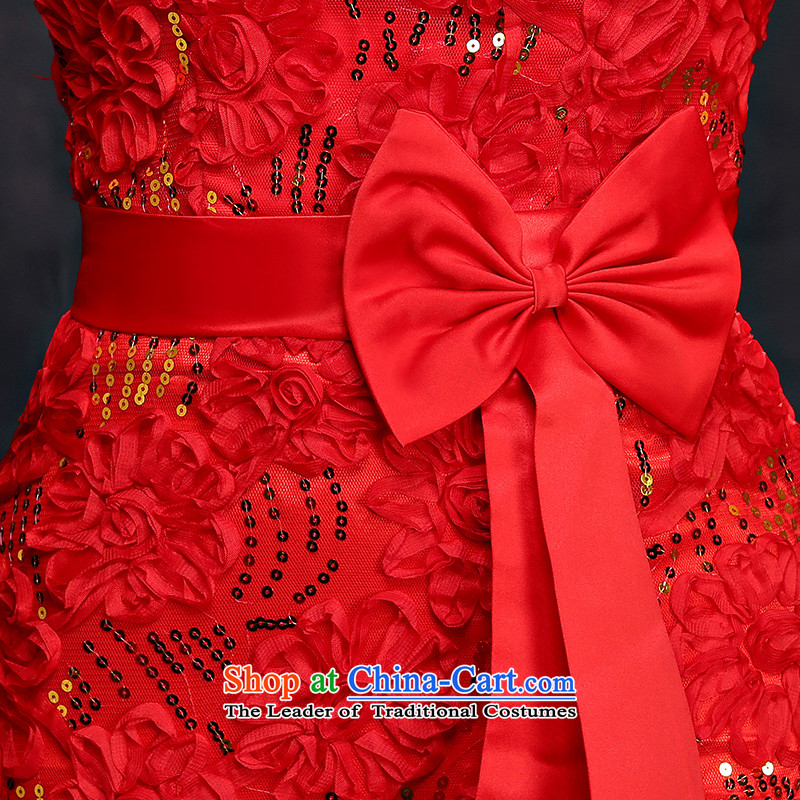 Jiang put chest. crowsfoot seal bows to dress annual dress code red long large tie video thin dress women Sau San RED M seal Jiang shopping on the Internet has been pressed.