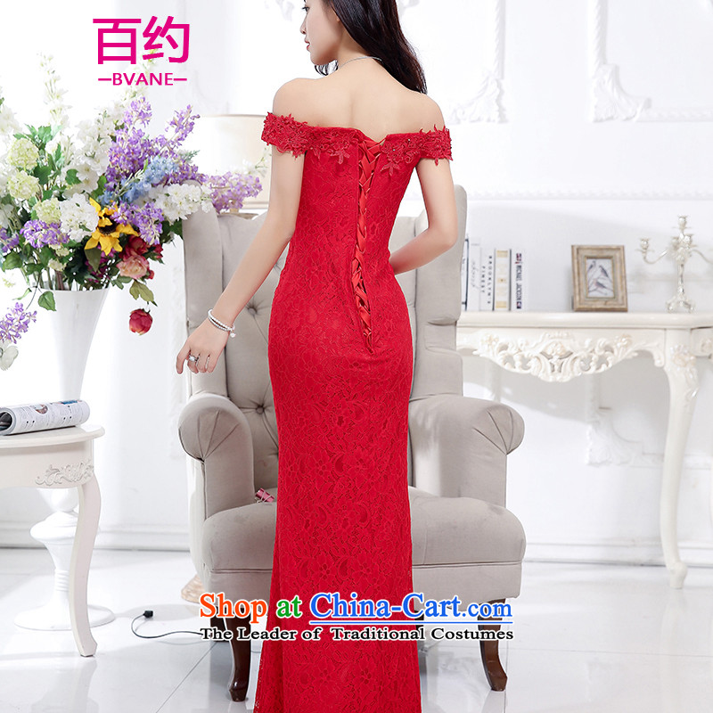 The new 2015 BVANE winter clothing Korean Foutune of video thin dresses dress female long gown red  (bride banquet single dress) XL, hundreds of approximately (BVANE) , , , shopping on the Internet