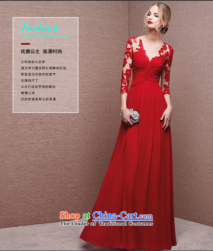 Hillo XILUOSHA) bridal dresses Lisa (long) bows to stylish lace wedding dress in cuff dress banquet 2015 new autumn and winter RED M picture, prices, brand platters! The elections are supplied in the national character of distribution, so action, buy now enjoy more preferential! As soon as possible.
