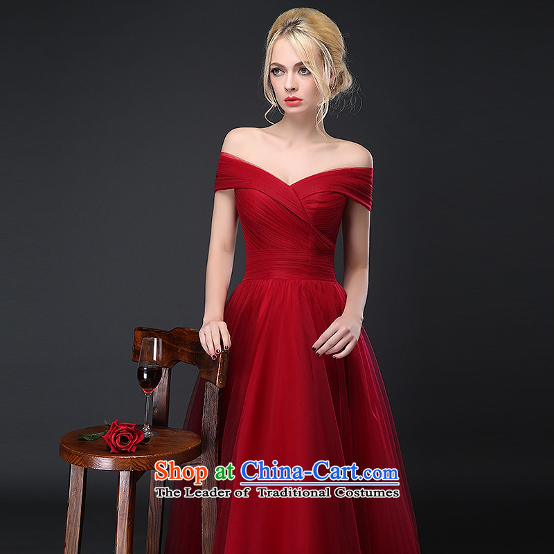 Hillo Lisa (XILUOSHA) evening dresses long 2015 autumn and winter new bride bows service wedding dress boutique wine red slotted shoulder Korean wine red M HILLO Lisa (XILUOSHA) , , , shopping on the Internet