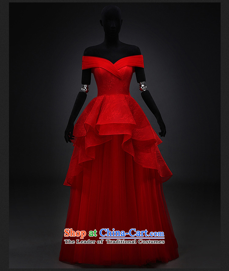 Hillo XILUOSHA) Lisa (bride bows services wedding dresses Red slotted shoulder dress pregnant women wedding dress evening dresses 2015 new winter red L picture, prices, brand platters! The elections are supplied in the national character of distribution, so action, buy now enjoy more preferential! As soon as possible.