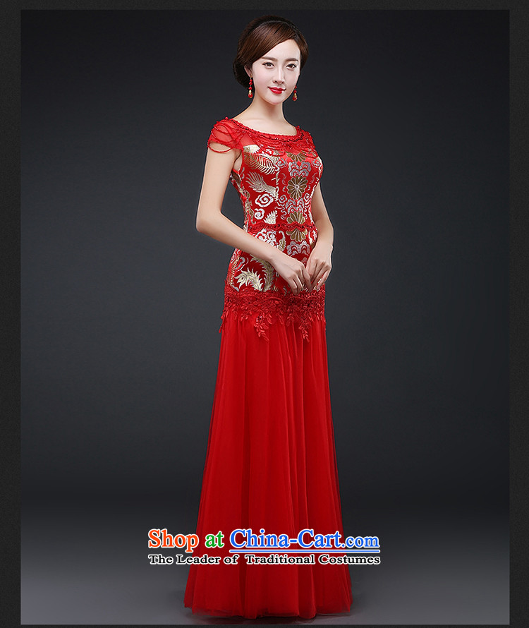 Hillo XILUOSHA) Lisa (bride bows dress wedding dress long improved services winter banquet toasting champagne cheongsam dress autumn 2015 New Red XXL picture, prices, brand platters! The elections are supplied in the national character of distribution, so action, buy now enjoy more preferential! As soon as possible.