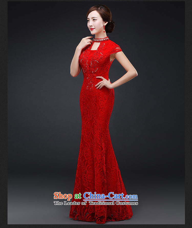 Hillo Lisa (XILUOSHA) Marriage long bride toasting champagne qipao services cheongsam wedding gown red Chinese wedding dresses new autumn 2015 crowsfoot RED M picture, prices, brand platters! The elections are supplied in the national character of distribution, so action, buy now enjoy more preferential! As soon as possible.