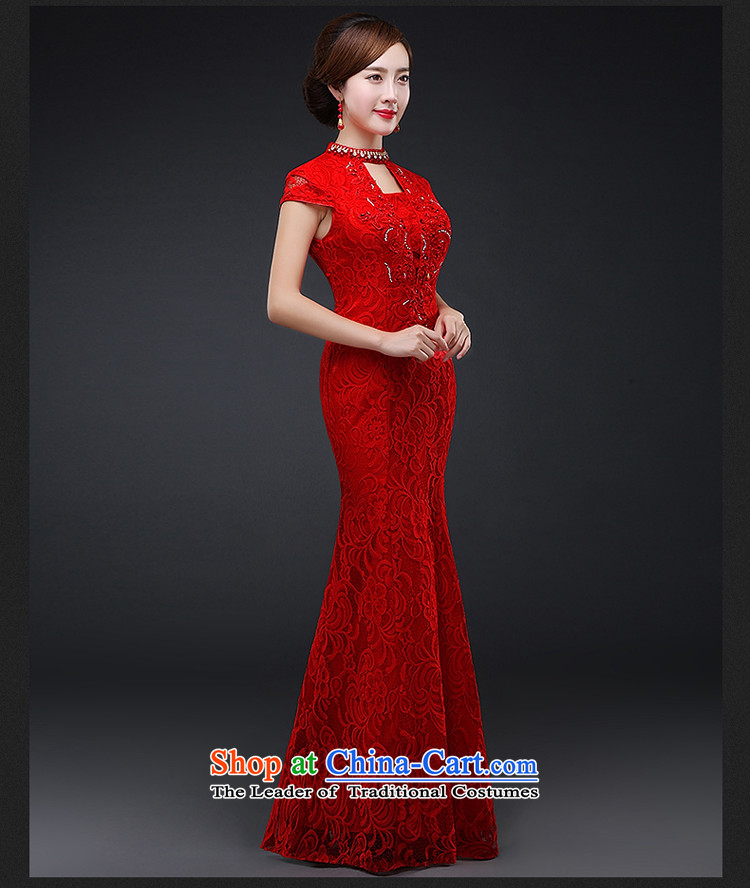 Hillo Lisa (XILUOSHA) Marriage long bride toasting champagne qipao services cheongsam wedding gown red Chinese wedding dresses new autumn 2015 crowsfoot RED M picture, prices, brand platters! The elections are supplied in the national character of distribution, so action, buy now enjoy more preferential! As soon as possible.