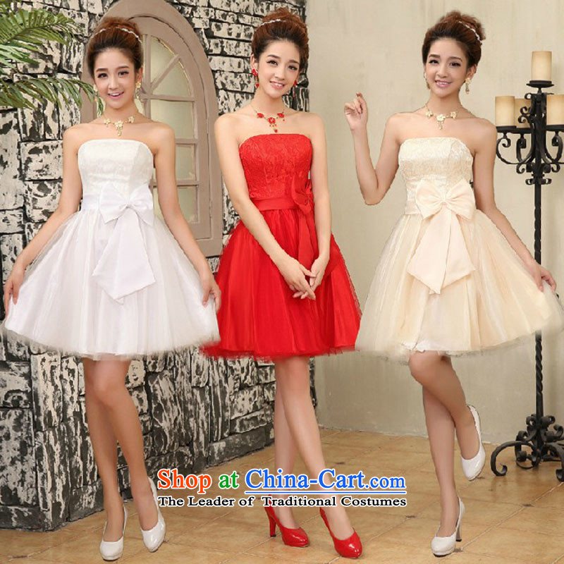 2015 new anointed chest bridesmaid services shoulder sister skirt bridesmaid mission bows services show Sau San Carlos Westendorp small white dress XXL, Honey Love Su-lan , , , shopping on the Internet