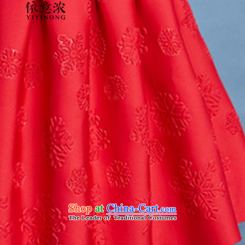 In accordance with the meaning strong red dress with new long-sleeved autumn A bride skirt bows dress princess skirt 660 Sau San S, in accordance with the intention the red enrichment (YIYINONG) , , , shopping on the Internet