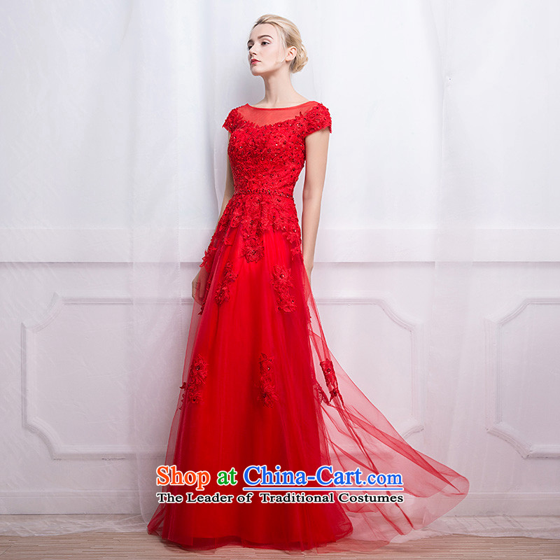 According to Lin Sha marriage evening dresses 2015 autumn and winter new Korean word   shoulder bags shoulder red long service in L, bride bows Lin Sha , , , shopping on the Internet