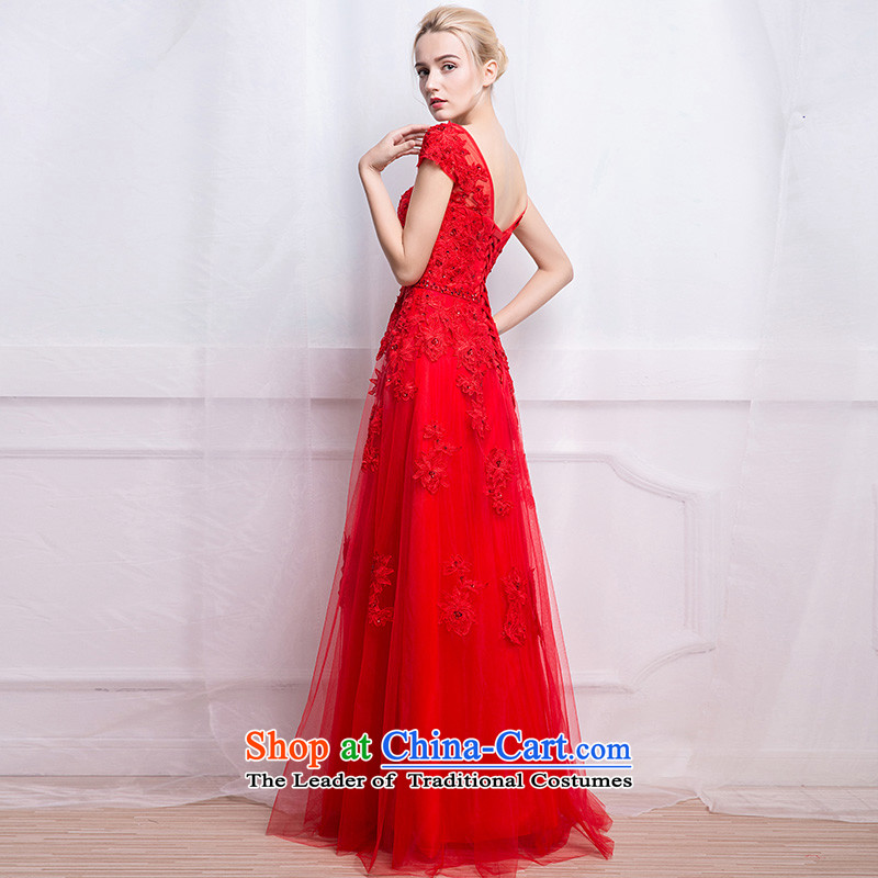 According to Lin Sha marriage evening dresses 2015 autumn and winter new Korean word   shoulder bags shoulder red long service in L, bride bows Lin Sha , , , shopping on the Internet