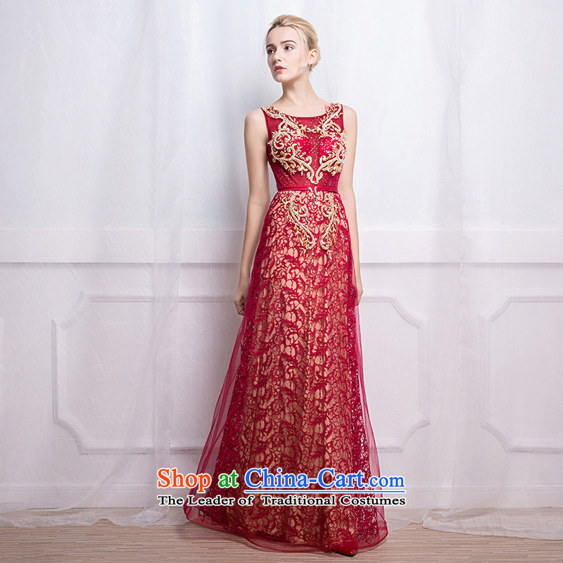 According to Lin Sha evening dresses 2015 autumn and winter new graphics thin diamond annual dinner of the word shoulder under the auspices of wine red long service S, in accordance with rim bows her shopping on the Internet has been pressed.