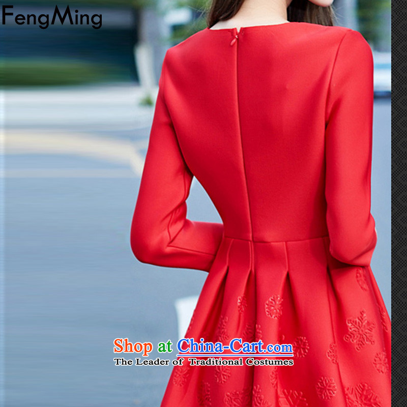 Hsbc Holdings plc Ming red autumn and winter 2015 bridal dresses new year the lift mast to drink-hi-Sau San Princess Classic skirt small red dress M Fung Ming (fengming) , , , shopping on the Internet
