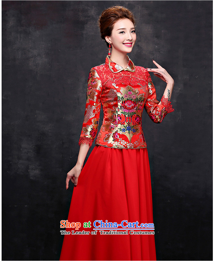 Seal the bride bows services qipao Jiang Long Red 2015 Chinese dress in autumn and winter cuff Sau San dress female red XXL picture, prices, brand platters! The elections are supplied in the national character of distribution, so action, buy now enjoy more preferential! As soon as possible.