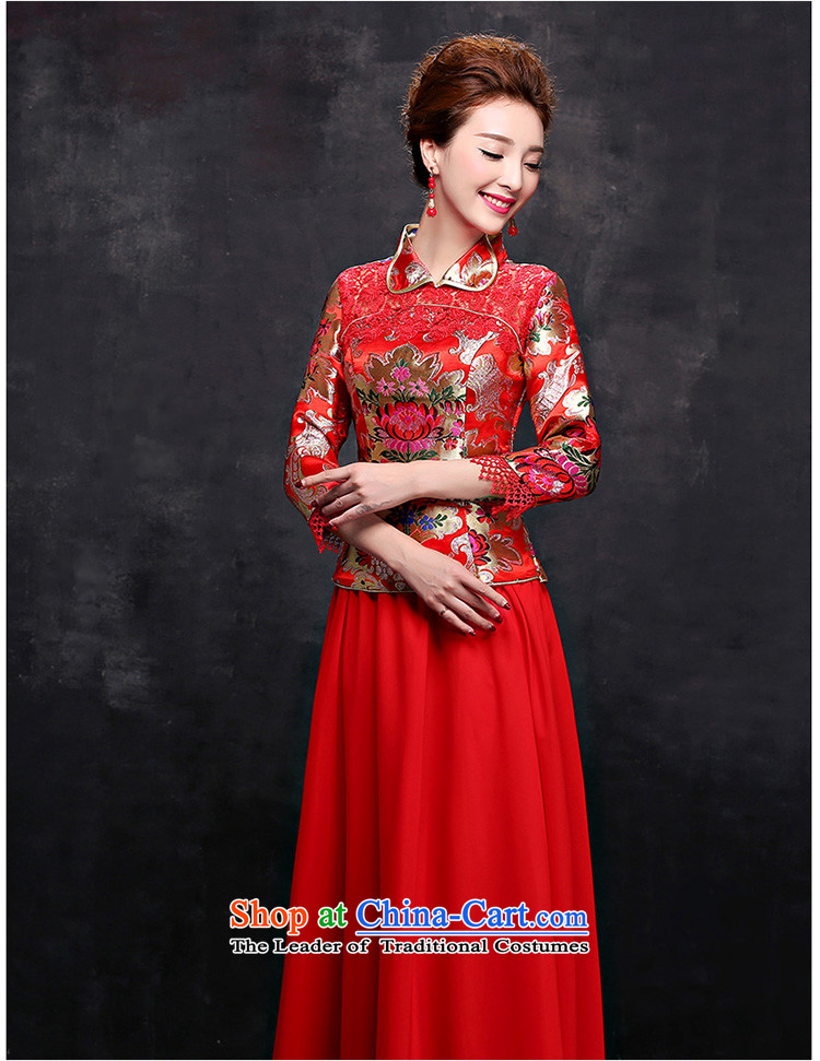 Seal the bride bows services qipao Jiang Long Red 2015 Chinese dress in autumn and winter cuff Sau San dress female red XXL picture, prices, brand platters! The elections are supplied in the national character of distribution, so action, buy now enjoy more preferential! As soon as possible.