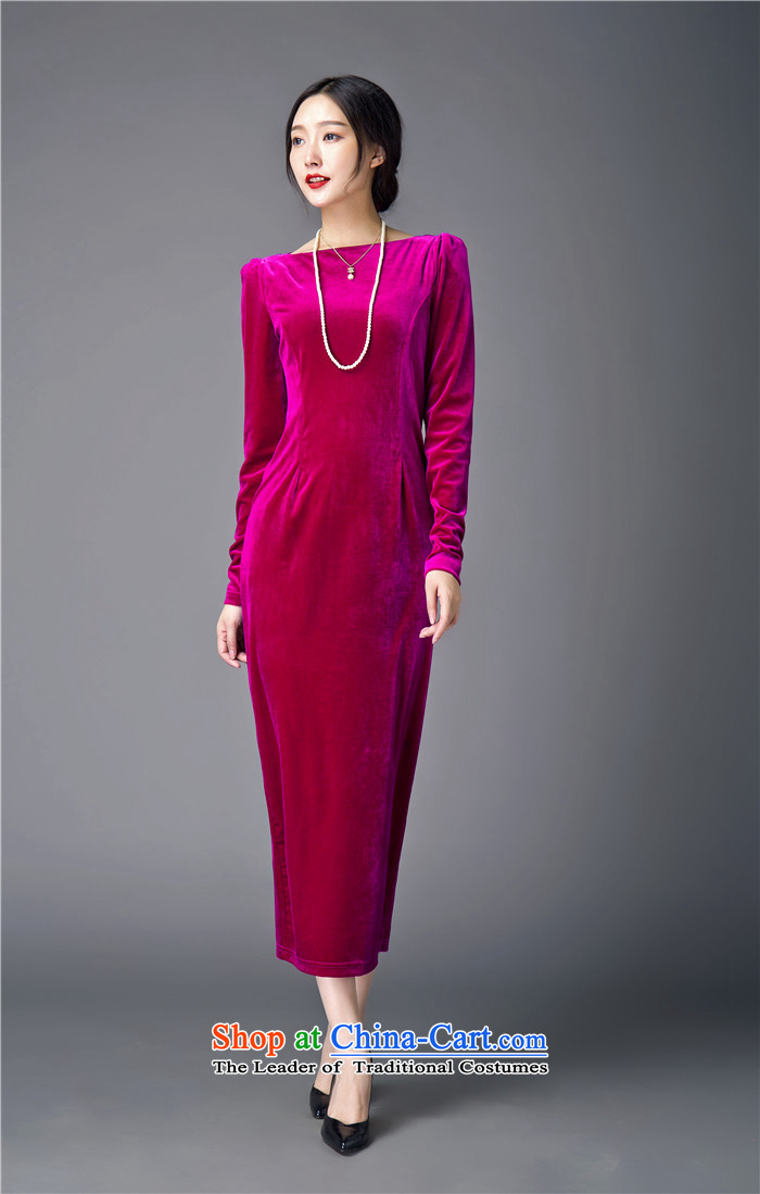 Elizabeth covered by the 2015 autumn and winter Opertti female new retro cheongsam dress up Sau San velvet gown skirt female blue L picture, prices, brand platters! The elections are supplied in the national character of distribution, so action, buy now enjoy more preferential! As soon as possible.