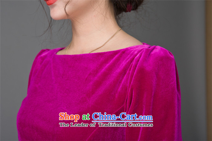 Elizabeth covered by the 2015 autumn and winter Opertti female new retro cheongsam dress up Sau San velvet gown skirt female blue L picture, prices, brand platters! The elections are supplied in the national character of distribution, so action, buy now enjoy more preferential! As soon as possible.