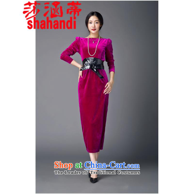 Elizabeth covered by the 2015 autumn and winter Opertti female new retro cheongsam dress up Sau San velvet gown skirt covered by Elizabeth, L, Blue Girl (SHAHANDI) , , , shopping on the Internet